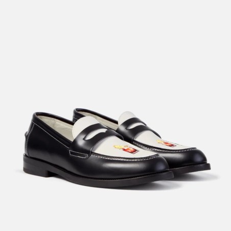 All-New Hand-Painted Motif Penny Loafer - Men's