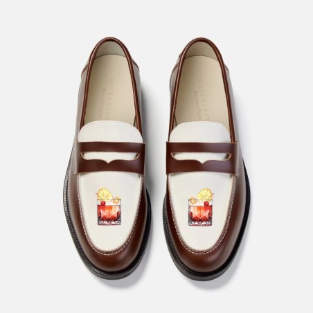 All-New Hand-Painted Motif Penny Loafer - Men's