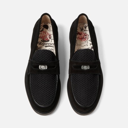 All-New Represent Black Suede Rattan Penny Loafer - Men's Fresh Release