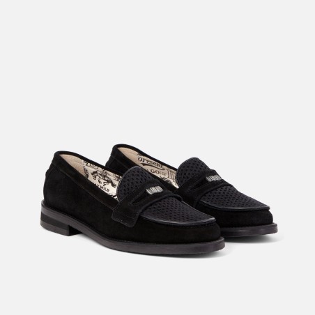 All-New Represent Black Suede Rattan Penny Loafer - Women's Limited Stock