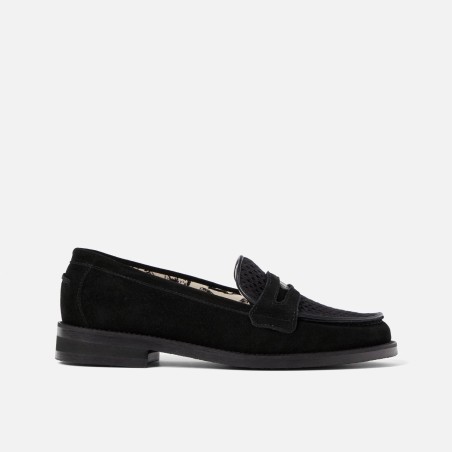 All-New Represent Black Suede Rattan Penny Loafer - Women's Limited Stock