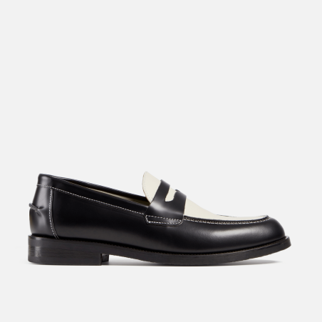 All-New Wilde Black + White Penny Loafer - Men's Immediate Availability