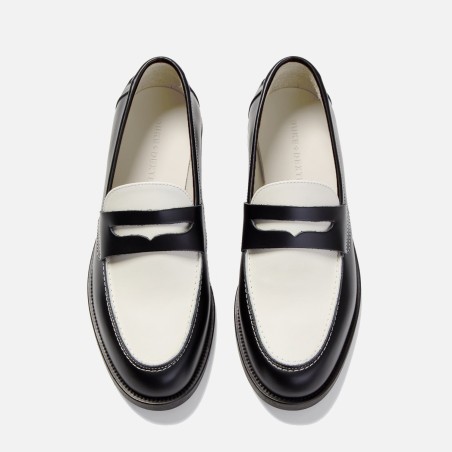 All-New Wilde Black + White Penny Loafer - Men's Immediate Availability