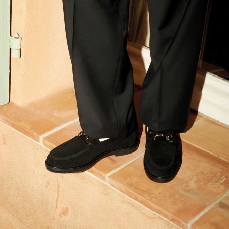 All-New Wilde Black Suede Bit Loafer - Men's Latest Edition