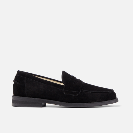 All-New Wilde Black Suede Penny Loafer - Men's Fresh Release