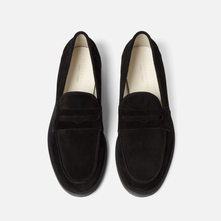 All-New Wilde Black Suede Penny Loafer - Men's Fresh Release