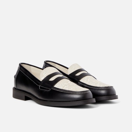 All-New Wilde Black + White Vine Penny Loafer - Men's Immediate Availability