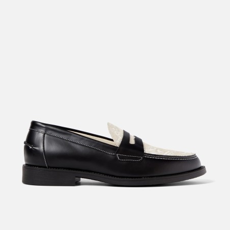 All-New Wilde Black + White Vine Penny Loafer - Men's Immediate Availability