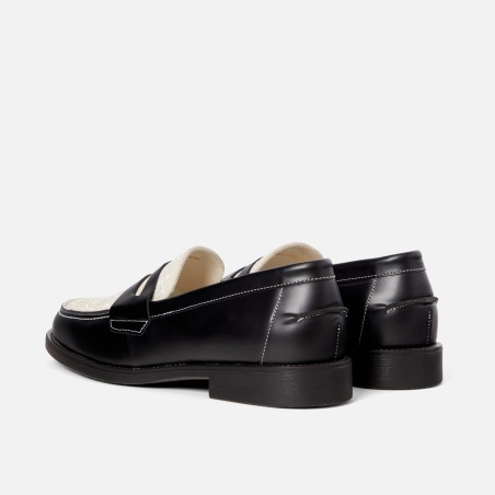 All-New Wilde Black + White Vine Penny Loafer - Men's Immediate Availability