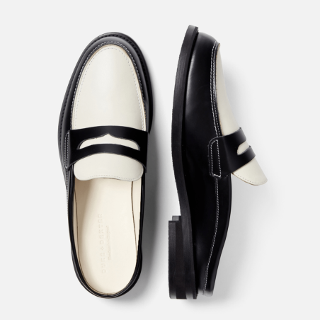 All-New Wilde Black + White Mule Loafer - Men's