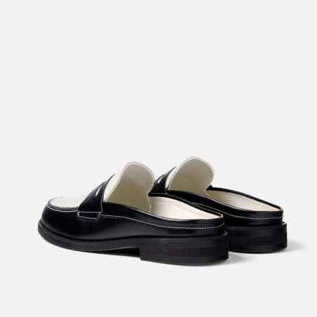 All-New Wilde Black + White Mule Loafer - Men's