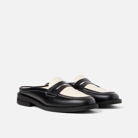 All-New Wilde Black + White Mule Loafer - Women's In Stock