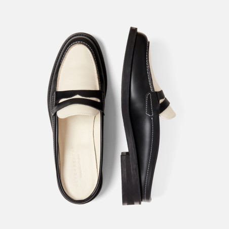 All-New Wilde Black + White Mule Loafer - Women's In Stock