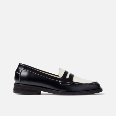 All-New Wilde Black + White Penny Loafer - Women's Available for Immediate Shipping