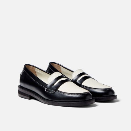 All-New Wilde Black + White Penny Loafer - Women's Available for Immediate Shipping