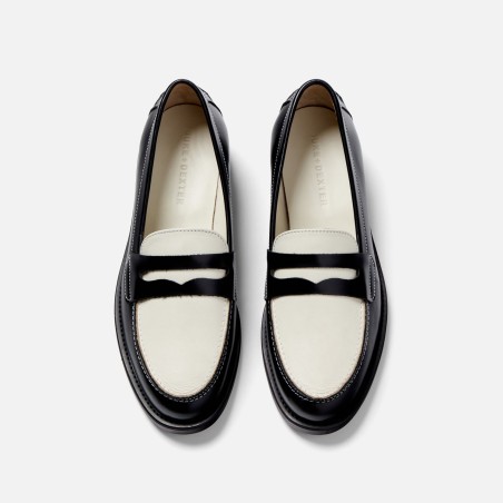 All-New Wilde Black + White Penny Loafer - Women's Available for Immediate Shipping