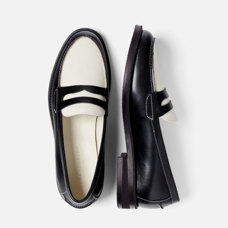 All-New Wilde Black + White Penny Loafer - Women's Available for Immediate Shipping