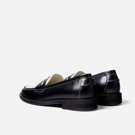 All-New Wilde Black + White Penny Loafer - Women's Available for Immediate Shipping