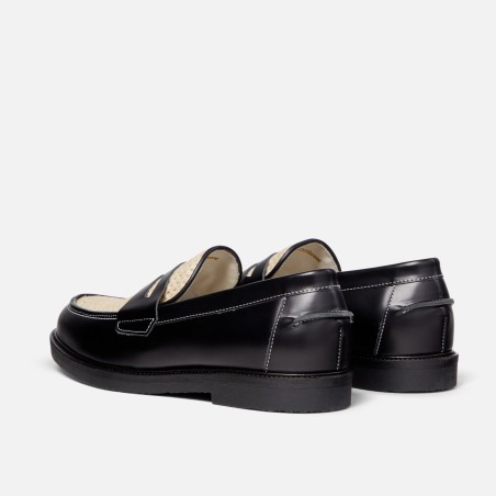 All-New Wilde Black + White Rattan Penny Loafer - Men's New Release