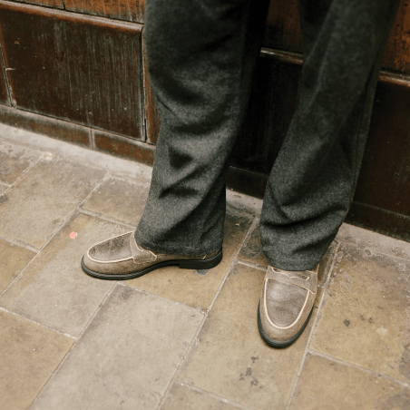 All-New Wilde Brown Cracked Leather Penny Loafer - Men's Immediate Availability