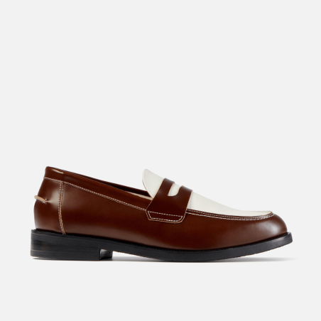 All-New Wilde Chestnut + White Penny Loafer - Men's New Collection