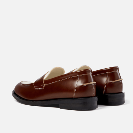 All-New Wilde Chestnut + White Penny Loafer - Men's New Collection