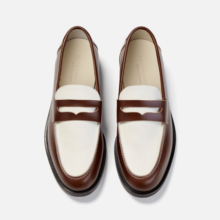 All-New Wilde Chestnut + White Penny Loafer - Men's New Collection