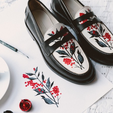 All-New Wilde Hand-Painted Berry Penny Loafer - Men's In Stock