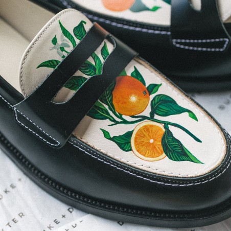 All-New Wilde Hand-Painted Orange Penny Loafer - Women's Hot New Item