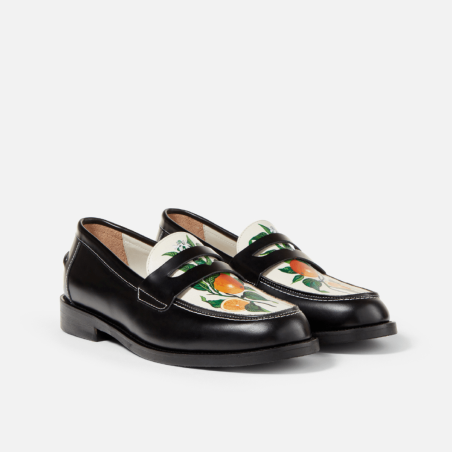 All-New Wilde Hand-Painted Orange Penny Loafer - Women's Hot New Item