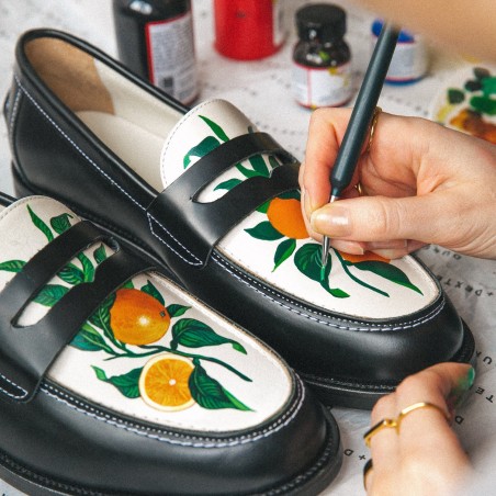 All-New Wilde Hand-Painted Orange Penny Loafer - Women's Hot New Item