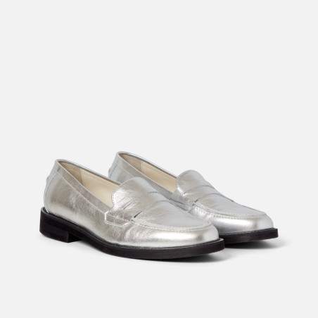 All-New Wilde Silver Penny Loafer - Women's In Stock