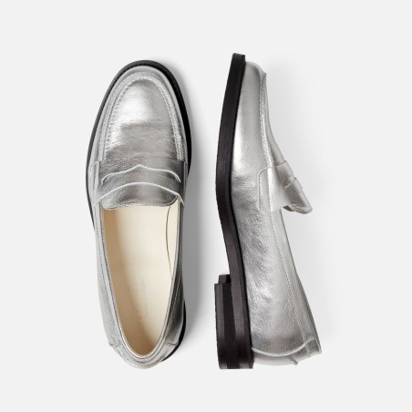 All-New Wilde Silver Penny Loafer - Women's In Stock