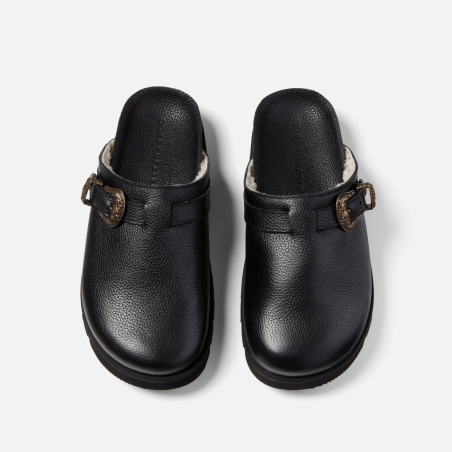 All-New Winston Black Pebble Mule - Women's New Stock